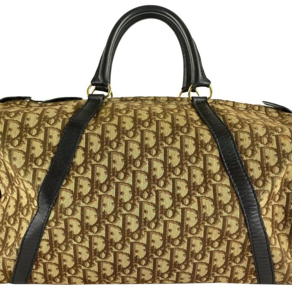 Christian Dior Brown Monogram Trotter Boston